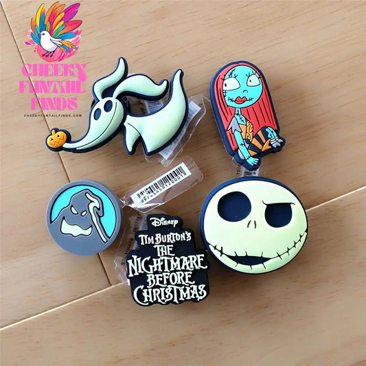 1 Pcs The Nightmare Before Christmas Movie Designer Shoe Charms Jack&Sally Cheeky Fantail Finds
