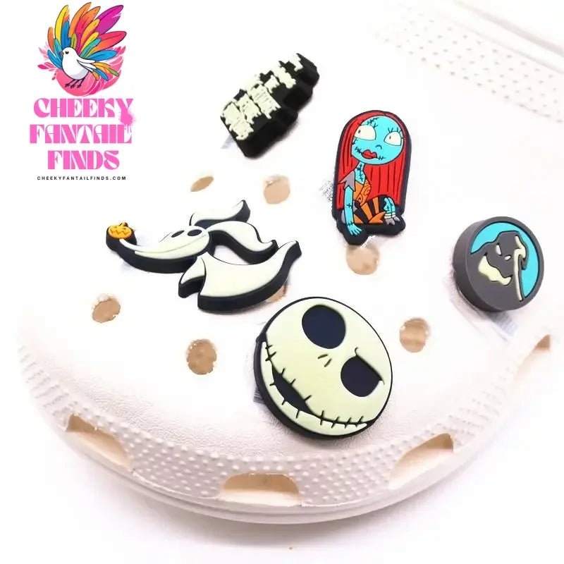 1 Pcs The Nightmare Before Christmas Movie Designer Shoe Charms Jack&Sally Cheeky Fantail Finds
