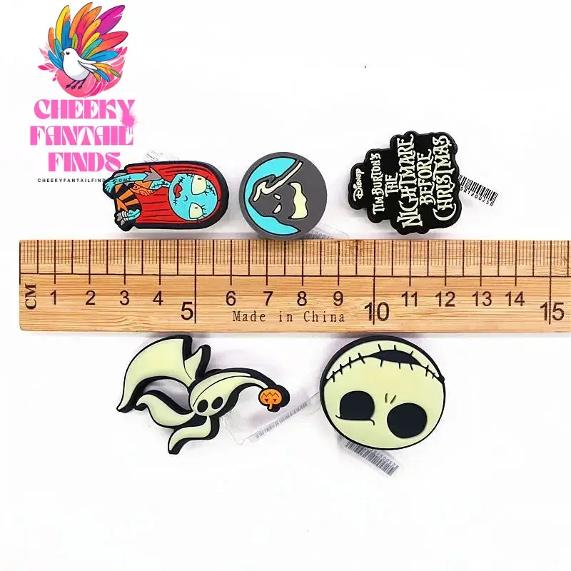 1 Pcs The Nightmare Before Christmas Movie Designer Shoe Charms Jack&Sally Cheeky Fantail Finds