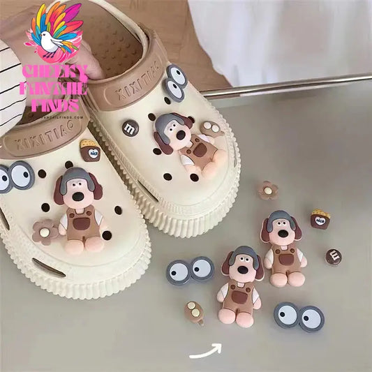 1 Set Cute Dogs Shoes Accessories Boys Girls Sandals Garden Shoe Buckle Decorations Fit Charm Cheeky Fantail Finds