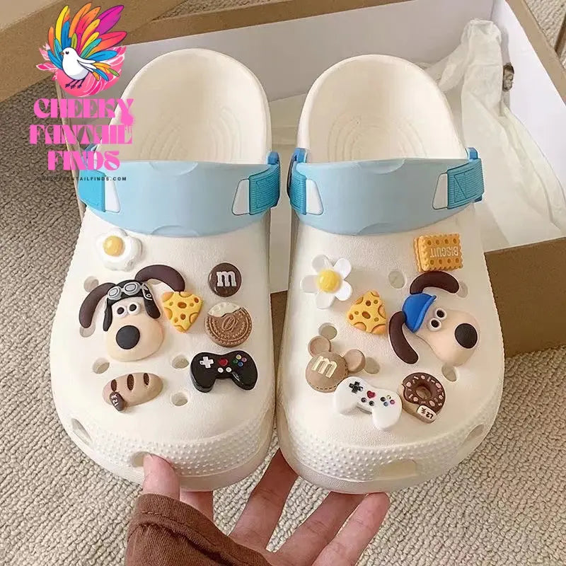 1 Set Cute Dogs Shoes Accessories Boys Girls Sandals Garden Shoe Buckle Decorations Fit Charm Cheeky Fantail Finds