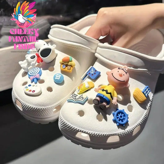 1 Set Hole Shoe Charms Cute Character Movie Funny Snoopy Shoe Buckle Cheeky Fantail Finds