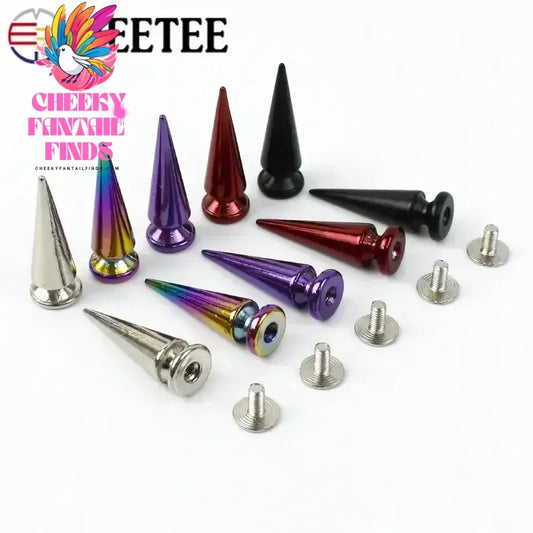 10/20/40Pcs Metal Nails Rivet Bag Shoes Spikes Cone Studs Screwback Garment Decoration Button Handcraft DIY Leather Accessories Cheeky Fantail Finds