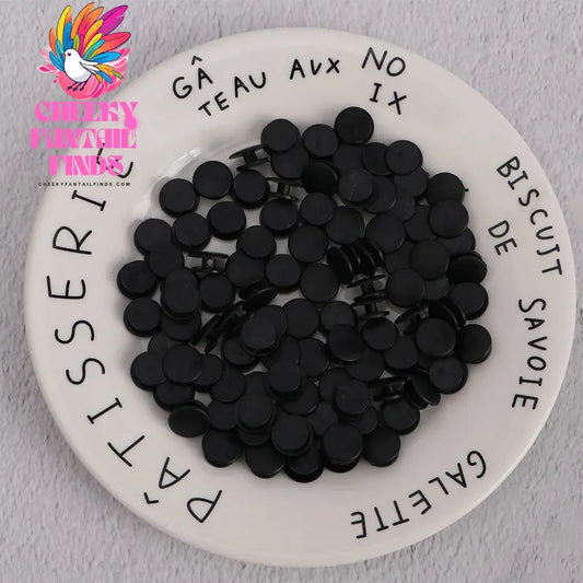 100PCS Plastic Buttons Black Ornaments For DIY Shoes Charms Kids shoe Accessories Lightweight Buckles Cheeky Fantail Finds