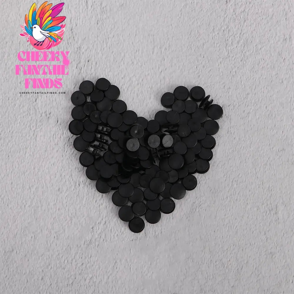 100PCS Plastic Buttons Black Ornaments For DIY Shoes Charms Kids shoe Accessories Lightweight Buckles Cheeky Fantail Finds