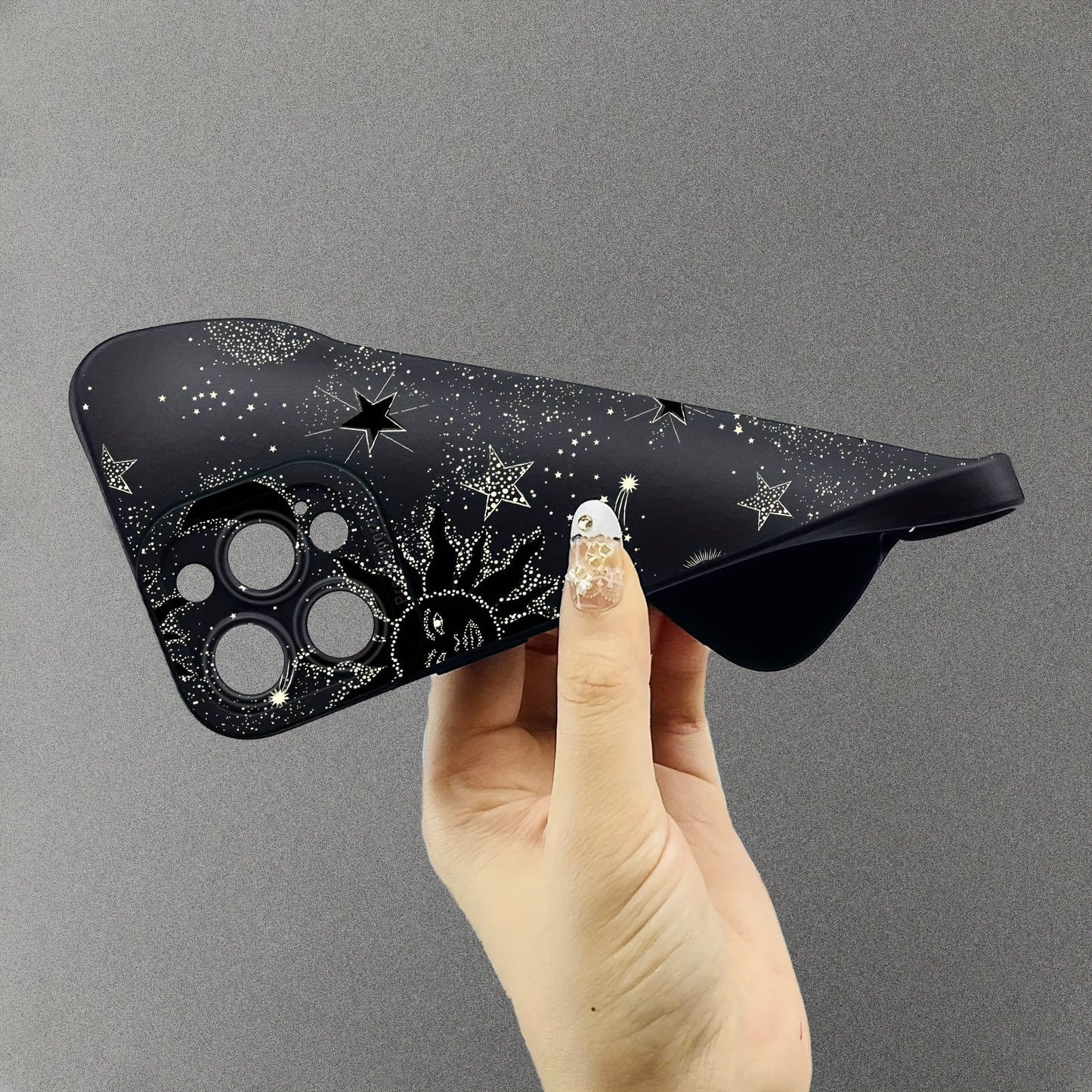 Universal Fit Imitation Star Sky Graphic TPU Soft Phone Case for iPhone 14/13/12/11 Series, Including Plus and Pro Models, with Shock-Absorbing Protection and Vibrant Graphic Design