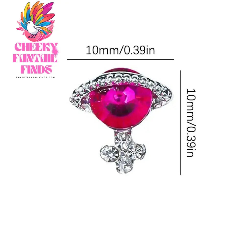 10Pcs 3D Zircon Alloy Nail Art Decoration Saturn Planet Cross Gems Stones Crystal Rhinestones Nail Charms Nail Accessories Cheeky Fantail Finds
