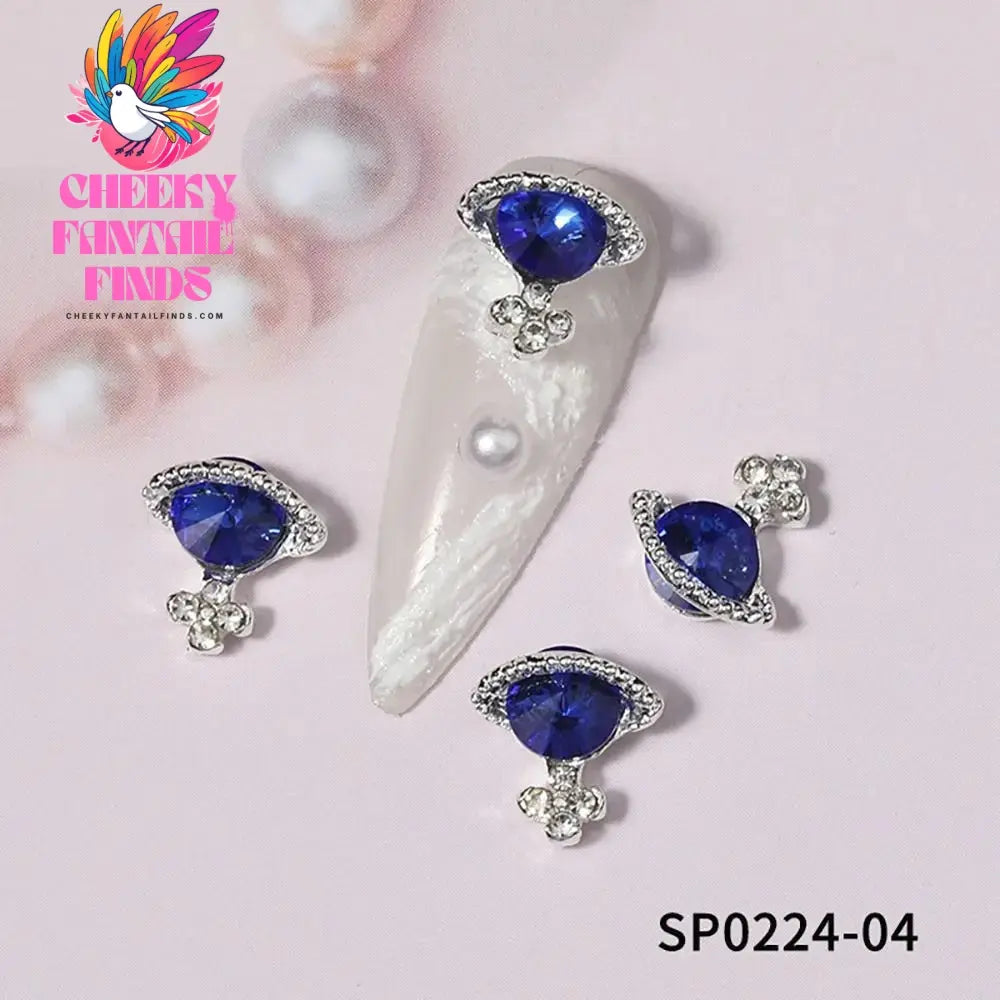 10Pcs 3D Zircon Alloy Nail Art Decoration Saturn Planet Cross Gems Stones Crystal Rhinestones Nail Charms Nail Accessories Cheeky Fantail Finds