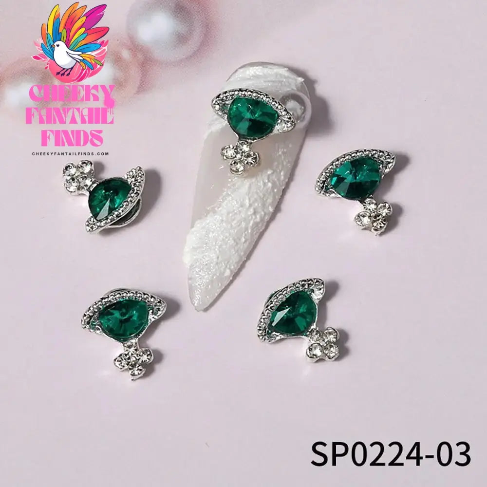 10Pcs 3D Zircon Alloy Nail Art Decoration Saturn Planet Cross Gems Stones Crystal Rhinestones Nail Charms Nail Accessories Cheeky Fantail Finds