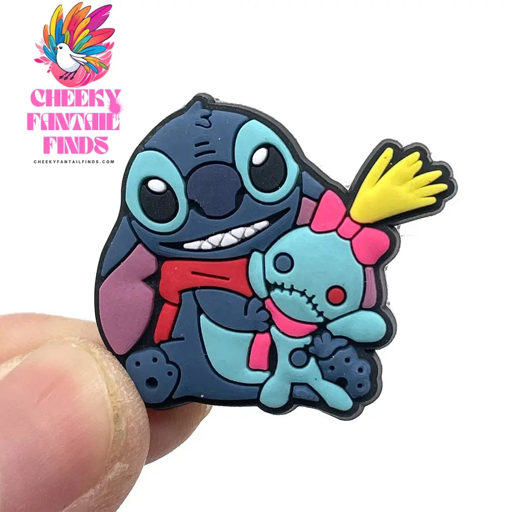 10Pcs Cute Stitch Charms PVC Shoe Charms DIY Shoe Fit Sandals Buckle Decoration Kids Party Gifts Cheeky Fantail Finds