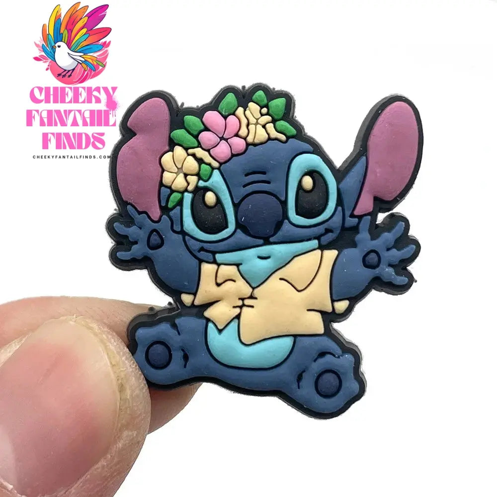 10Pcs Cute Stitch Charms PVC Shoe Charms DIY Shoe Fit Sandals Buckle Decoration Kids Party Gifts Cheeky Fantail Finds