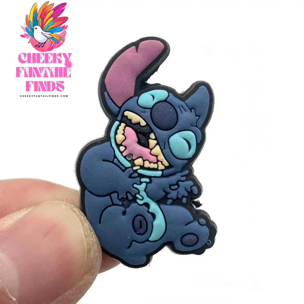 10Pcs Cute Stitch Charms PVC Shoe Charms DIY Shoe Fit Sandals Buckle Decoration Kids Party Gifts Cheeky Fantail Finds