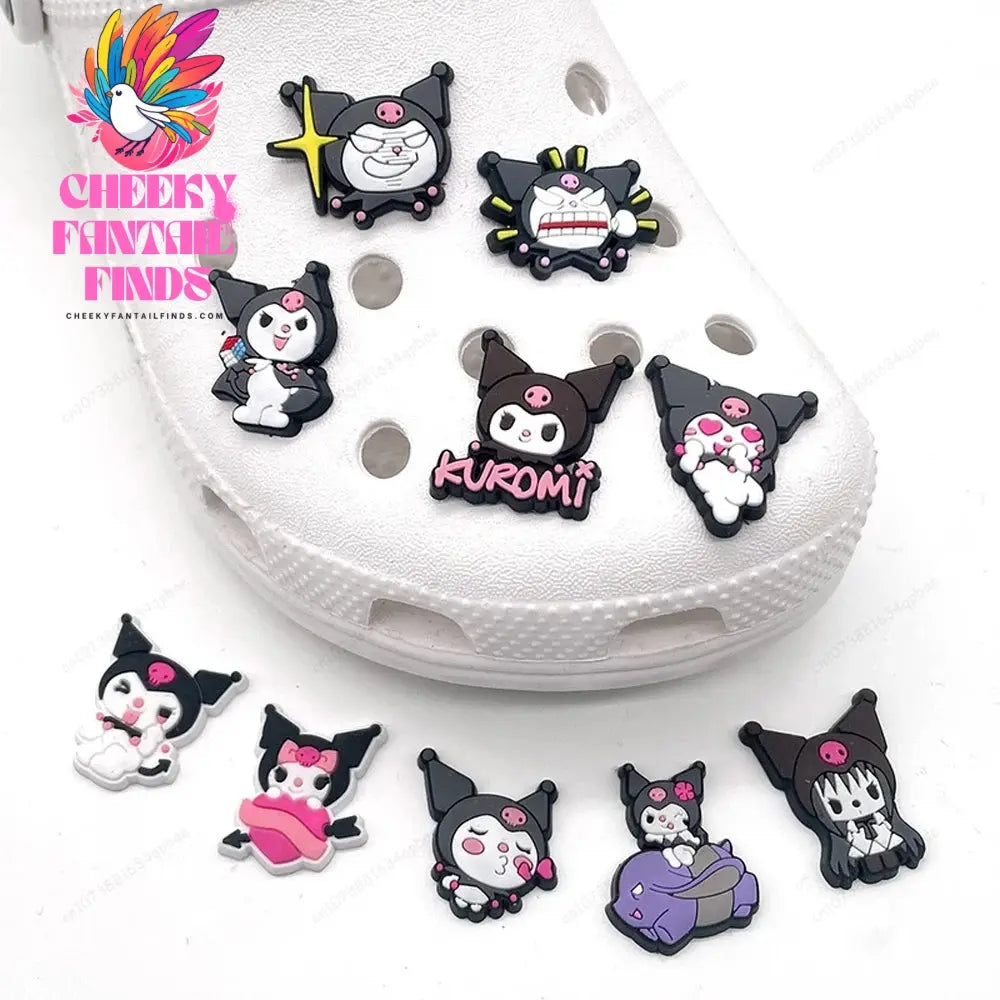10Pcs Shoe Charms Sandals Charms Cartoon Cat Shoe Accessories Buttons Shoe Sandals Decration Cheeky Fantail Finds