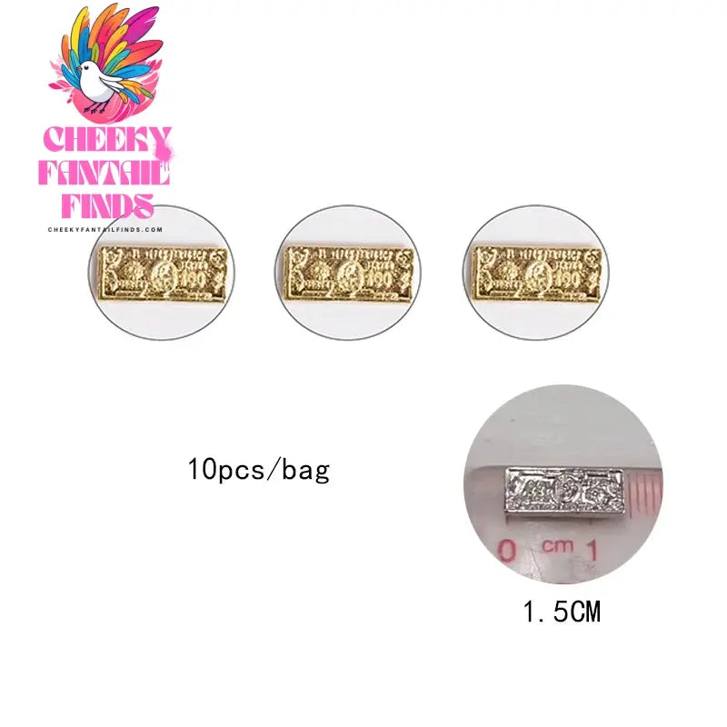 10pc Luxury Money Dollors Nail Charms 3D Crystal Rhinestones Dollor Design Manicure DIY Nail Art Jewelry Decorations Cheeky Fantail Finds