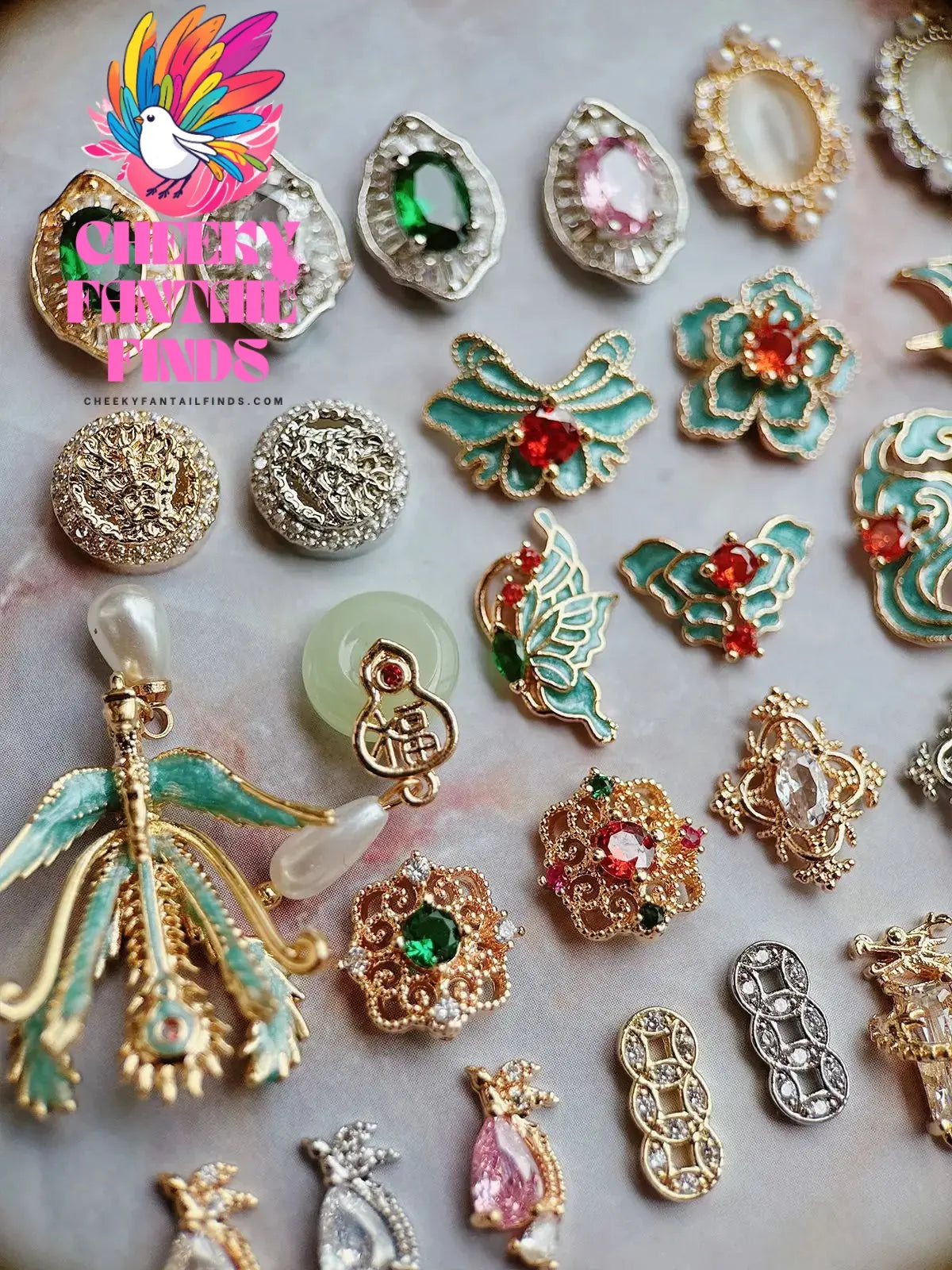 10pcs Festive Wedding Bride New Year Christmas Zircon Metal Nails Jewelry Decorations Nail Art Accessories Charms Parts Supplies Cheeky Fantail Finds