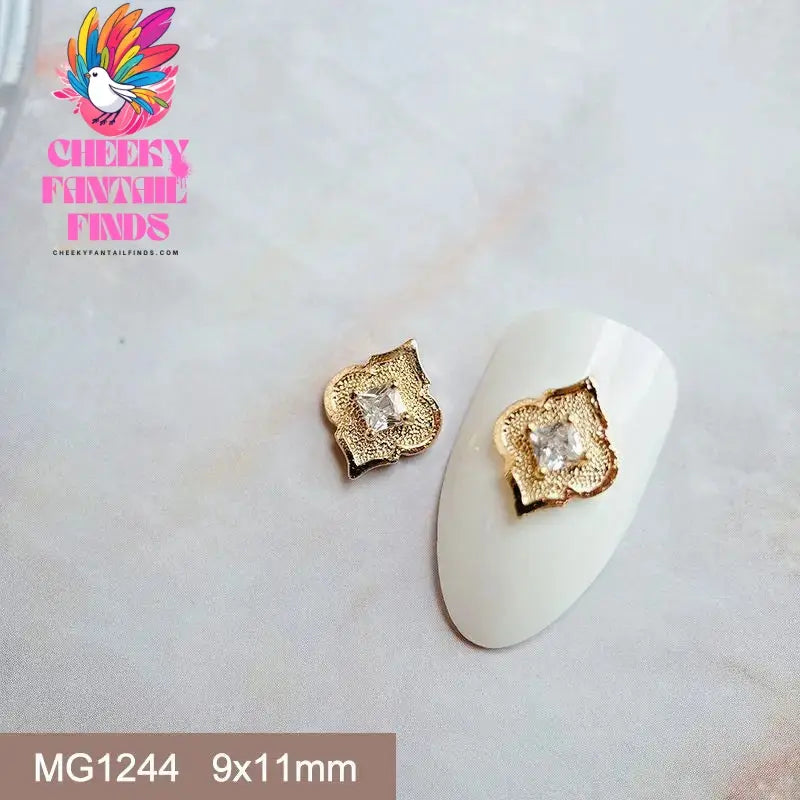 10pcs Festive Wedding Bride New Year Christmas Zircon Metal Nails Jewelry Decorations Nail Art Accessories Charms Parts Supplies Cheeky Fantail Finds