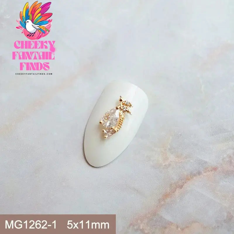 10pcs Festive Wedding Bride New Year Christmas Zircon Metal Nails Jewelry Decorations Nail Art Accessories Charms Parts Supplies Cheeky Fantail Finds