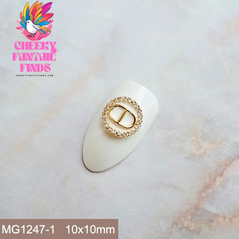10pcs Festive Wedding Bride New Year Christmas Zircon Metal Nails Jewelry Decorations Nail Art Accessories Charms Parts Supplies Cheeky Fantail Finds