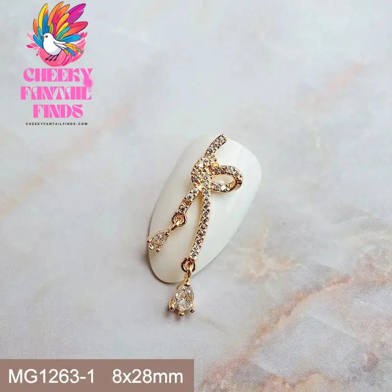 10pcs Festive Wedding Bride New Year Christmas Zircon Metal Nails Jewelry Decorations Nail Art Accessories Charms Parts Supplies Cheeky Fantail Finds