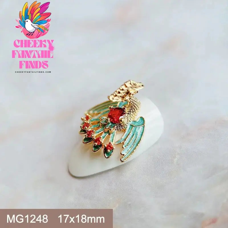 10pcs Festive Wedding Bride New Year Christmas Zircon Metal Nails Jewelry Decorations Nail Art Accessories Charms Parts Supplies Cheeky Fantail Finds