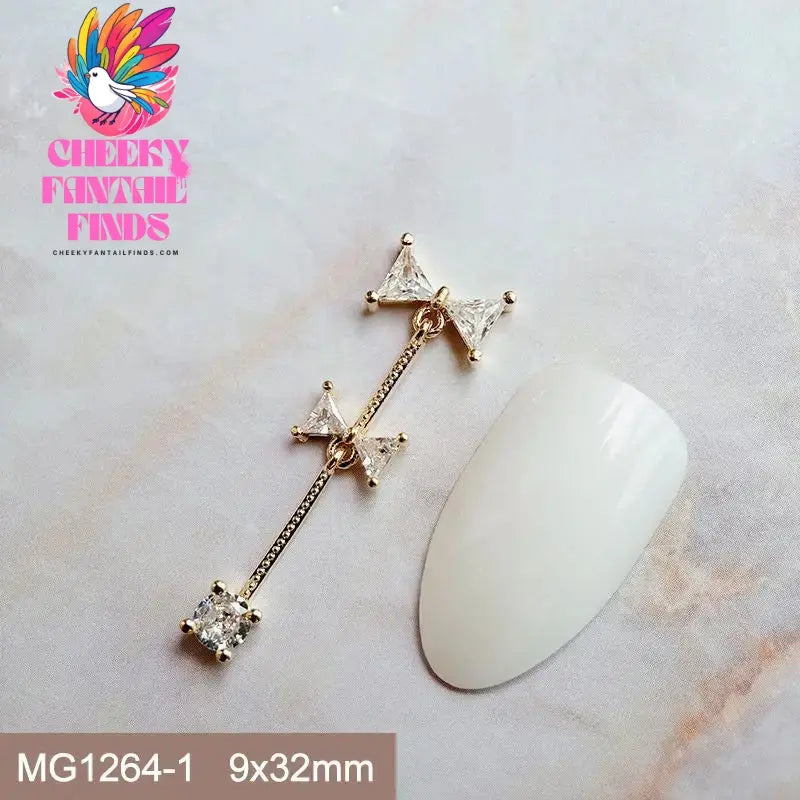 10pcs Festive Wedding Bride New Year Christmas Zircon Metal Nails Jewelry Decorations Nail Art Accessories Charms Parts Supplies Cheeky Fantail Finds