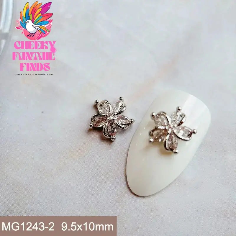 10pcs Festive Wedding Bride New Year Christmas Zircon Metal Nails Jewelry Decorations Nail Art Accessories Charms Parts Supplies Cheeky Fantail Finds