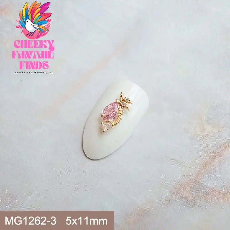 10pcs Festive Wedding Bride New Year Christmas Zircon Metal Nails Jewelry Decorations Nail Art Accessories Charms Parts Supplies Cheeky Fantail Finds