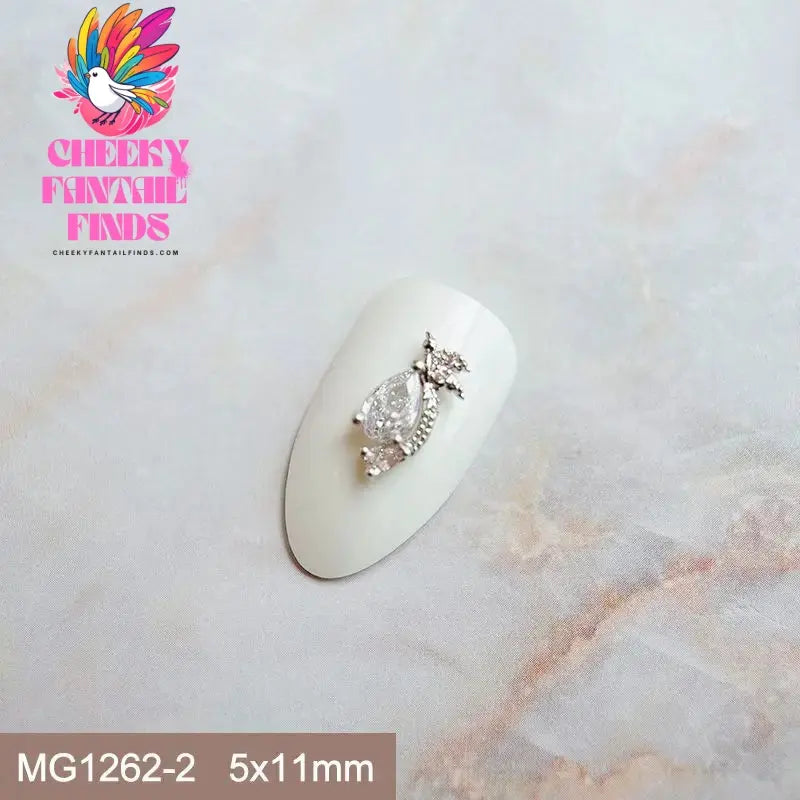 10pcs Festive Wedding Bride New Year Christmas Zircon Metal Nails Jewelry Decorations Nail Art Accessories Charms Parts Supplies Cheeky Fantail Finds