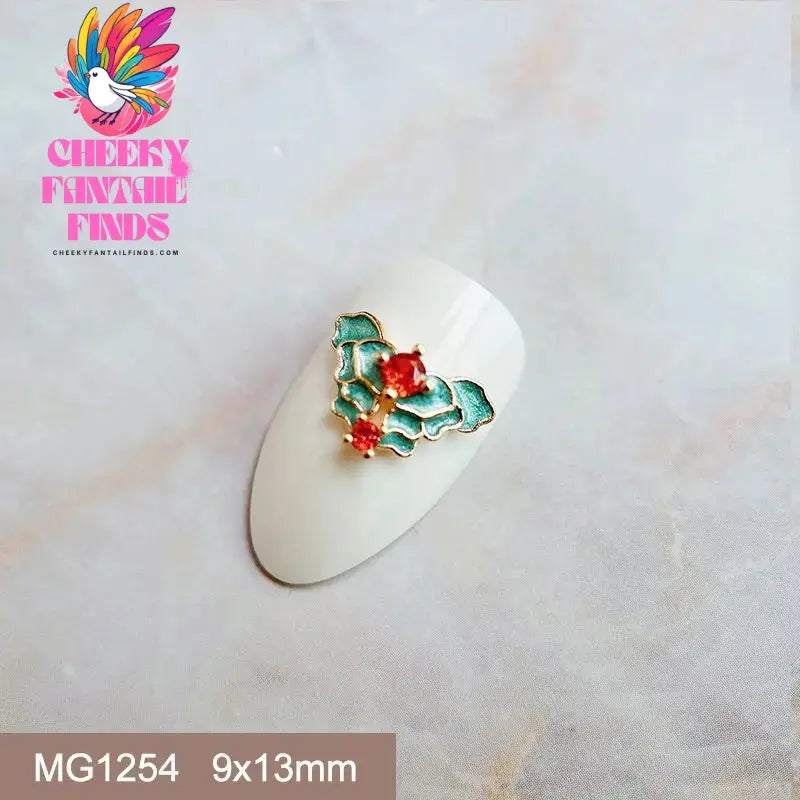 10pcs Festive Wedding Bride New Year Christmas Zircon Metal Nails Jewelry Decorations Nail Art Accessories Charms Parts Supplies Cheeky Fantail Finds