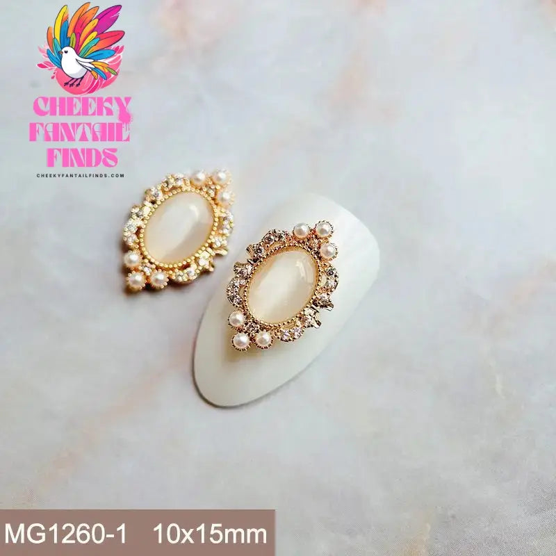 10pcs Festive Wedding Bride New Year Christmas Zircon Metal Nails Jewelry Decorations Nail Art Accessories Charms Parts Supplies Cheeky Fantail Finds