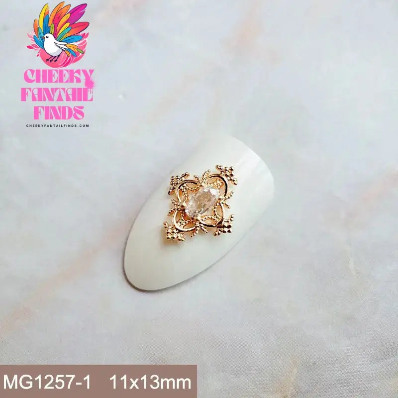10pcs Festive Wedding Bride New Year Christmas Zircon Metal Nails Jewelry Decorations Nail Art Accessories Charms Parts Supplies Cheeky Fantail Finds