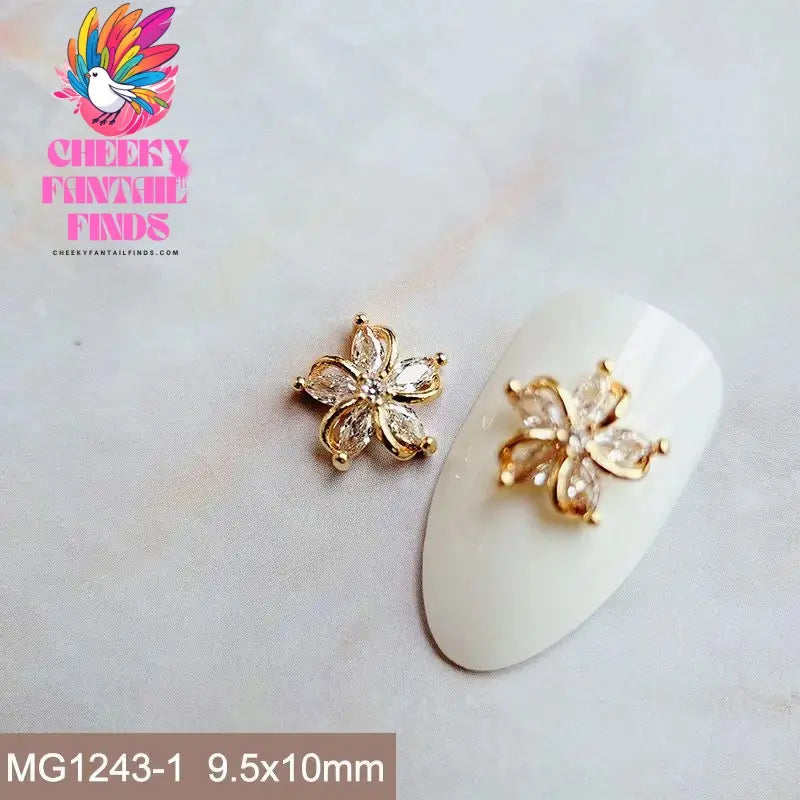 10pcs Festive Wedding Bride New Year Christmas Zircon Metal Nails Jewelry Decorations Nail Art Accessories Charms Parts Supplies Cheeky Fantail Finds