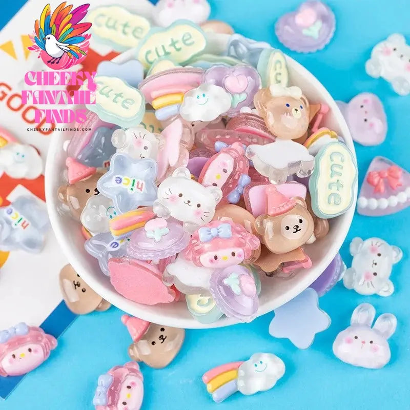 10pcs Rainbow Bear Hole Shoe Charms Accessories Shoe Buckle Cute Little Animals Shoes Flower DIY Shoes Decoration Cheeky Fantail Finds
