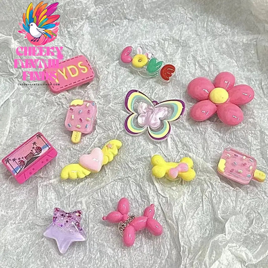 10pcs Y2K Pinky Girl Shoe Charms Decorations For DIY Shoe Accessories Fit Clogs Best Gift Cheeky Fantail Finds