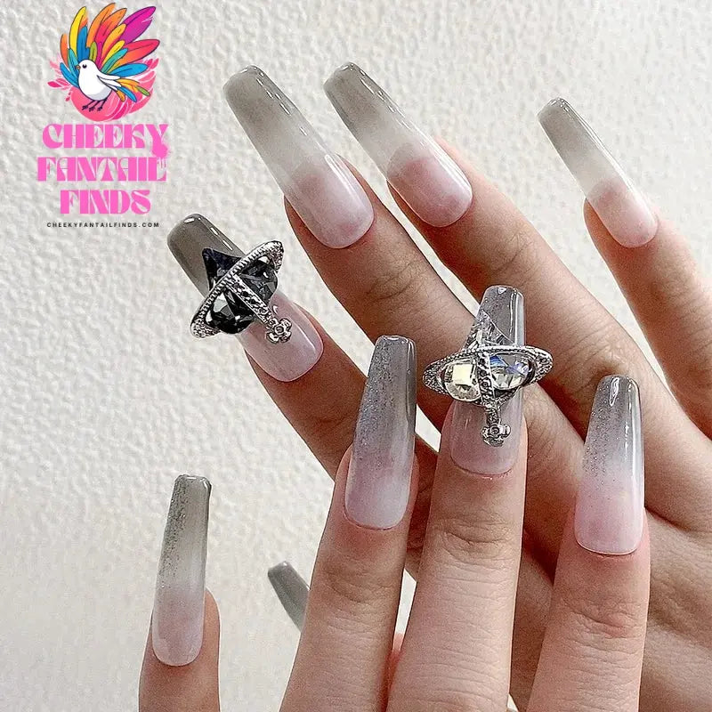 10pcs/lot Flat Bear Nails Charm Rhinestones Silver/Gold Nail Accessories Professional Charm Zirconia Diamond Luxury Parts DIY Cheeky Fantail Finds