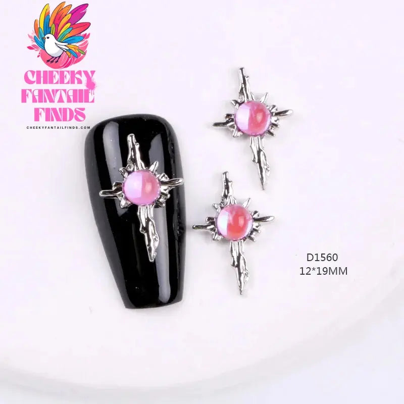 10pcs/lot Flat Bear Nails Charm Rhinestones Silver/Gold Nail Accessories Professional Charm Zirconia Diamond Luxury Parts DIY Cheeky Fantail Finds