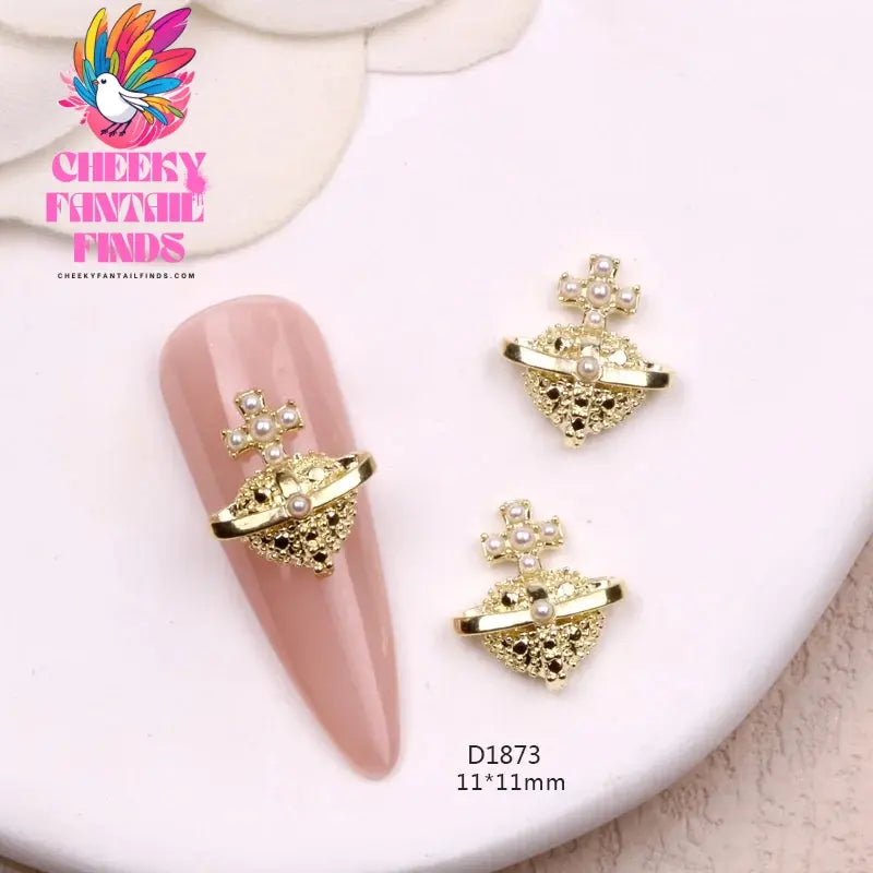 10pcs/lot Flat Bear Nails Charm Rhinestones Silver/Gold Nail Accessories Professional Charm Zirconia Diamond Luxury Parts DIY Cheeky Fantail Finds