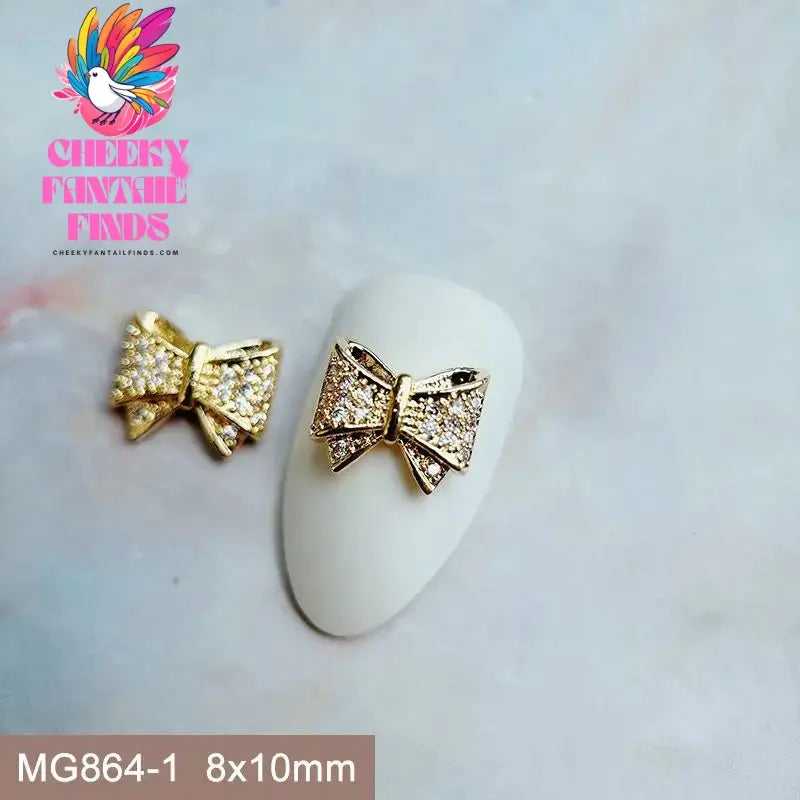 10pcs/lot Luxury Unicorn Heart Love Zircon Crystals Metal Nails Jewelry Decorations Nail Art Accessories Charms Parts Supplies Cheeky Fantail Finds