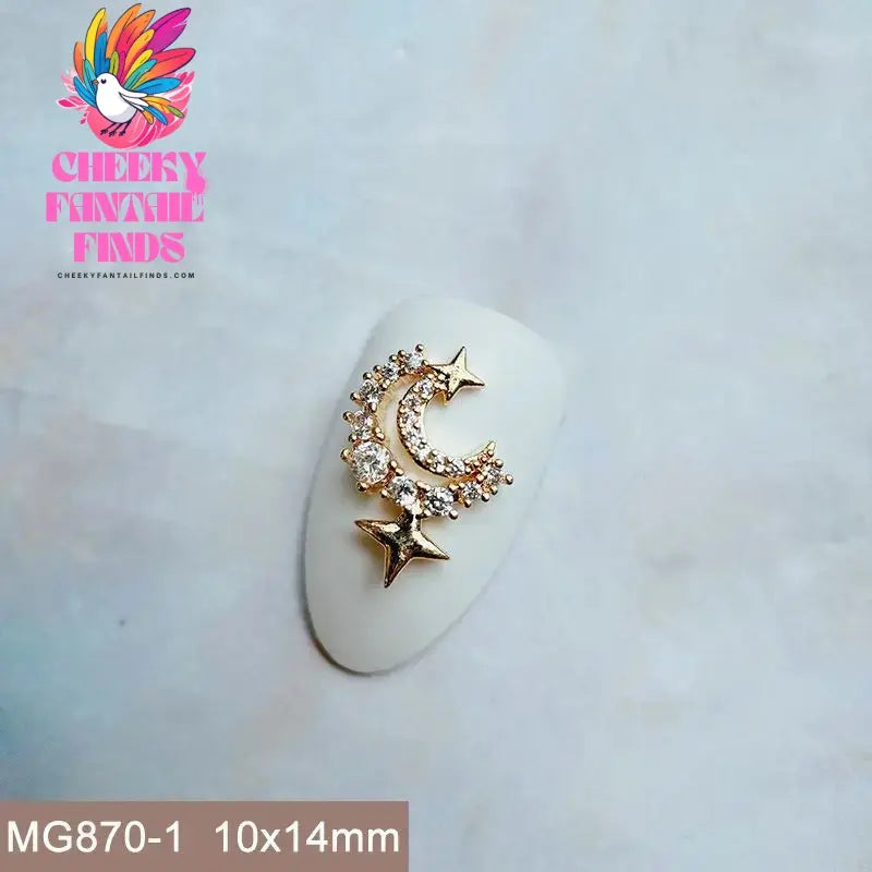 10pcs/lot Luxury Unicorn Heart Love Zircon Crystals Metal Nails Jewelry Decorations Nail Art Accessories Charms Parts Supplies Cheeky Fantail Finds