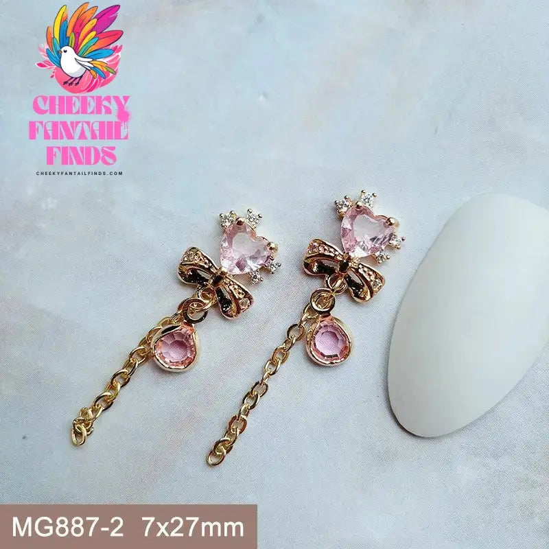 10pcs/lot Luxury Unicorn Heart Love Zircon Crystals Metal Nails Jewelry Decorations Nail Art Accessories Charms Parts Supplies Cheeky Fantail Finds
