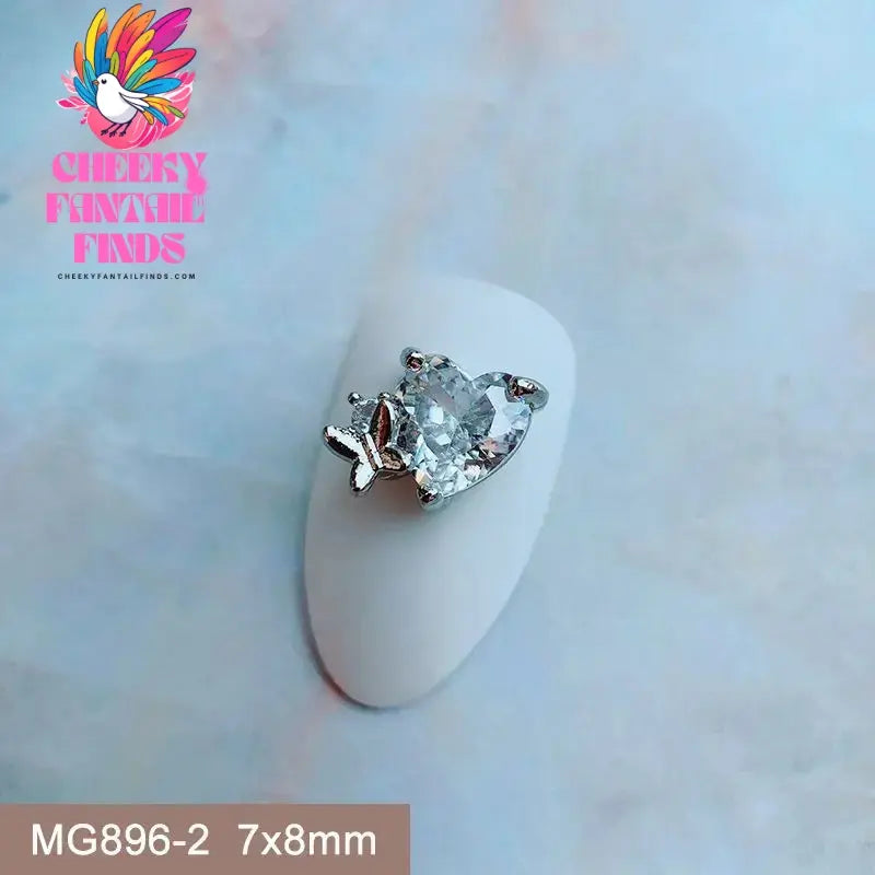 10pcs/lot Luxury Unicorn Heart Love Zircon Crystals Metal Nails Jewelry Decorations Nail Art Accessories Charms Parts Supplies Cheeky Fantail Finds