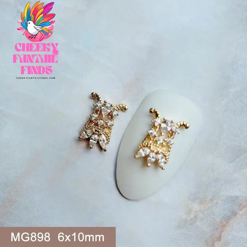10pcs/lot Luxury Unicorn Heart Love Zircon Crystals Metal Nails Jewelry Decorations Nail Art Accessories Charms Parts Supplies Cheeky Fantail Finds