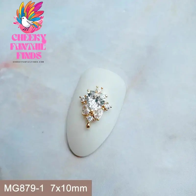 10pcs/lot Luxury Unicorn Heart Love Zircon Crystals Metal Nails Jewelry Decorations Nail Art Accessories Charms Parts Supplies Cheeky Fantail Finds