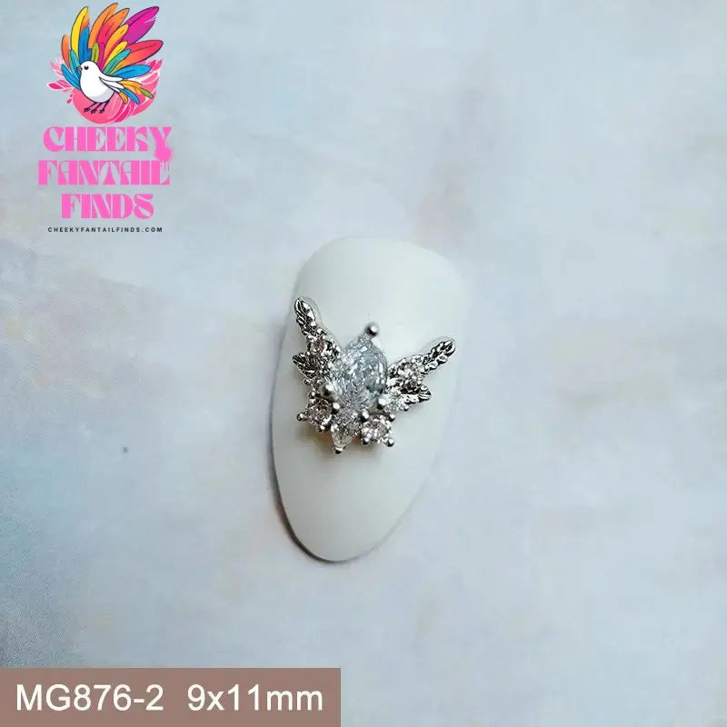 10pcs/lot Luxury Unicorn Heart Love Zircon Crystals Metal Nails Jewelry Decorations Nail Art Accessories Charms Parts Supplies Cheeky Fantail Finds