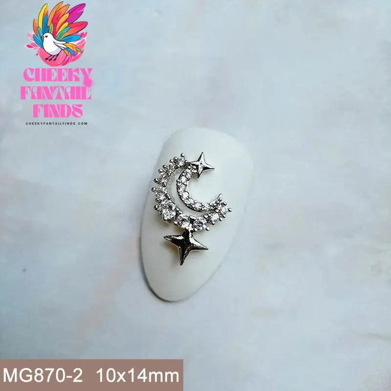 10pcs/lot Luxury Unicorn Heart Love Zircon Crystals Metal Nails Jewelry Decorations Nail Art Accessories Charms Parts Supplies Cheeky Fantail Finds