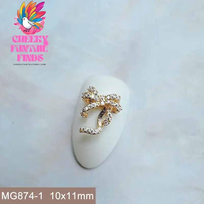 10pcs/lot Luxury Unicorn Heart Love Zircon Crystals Metal Nails Jewelry Decorations Nail Art Accessories Charms Parts Supplies Cheeky Fantail Finds