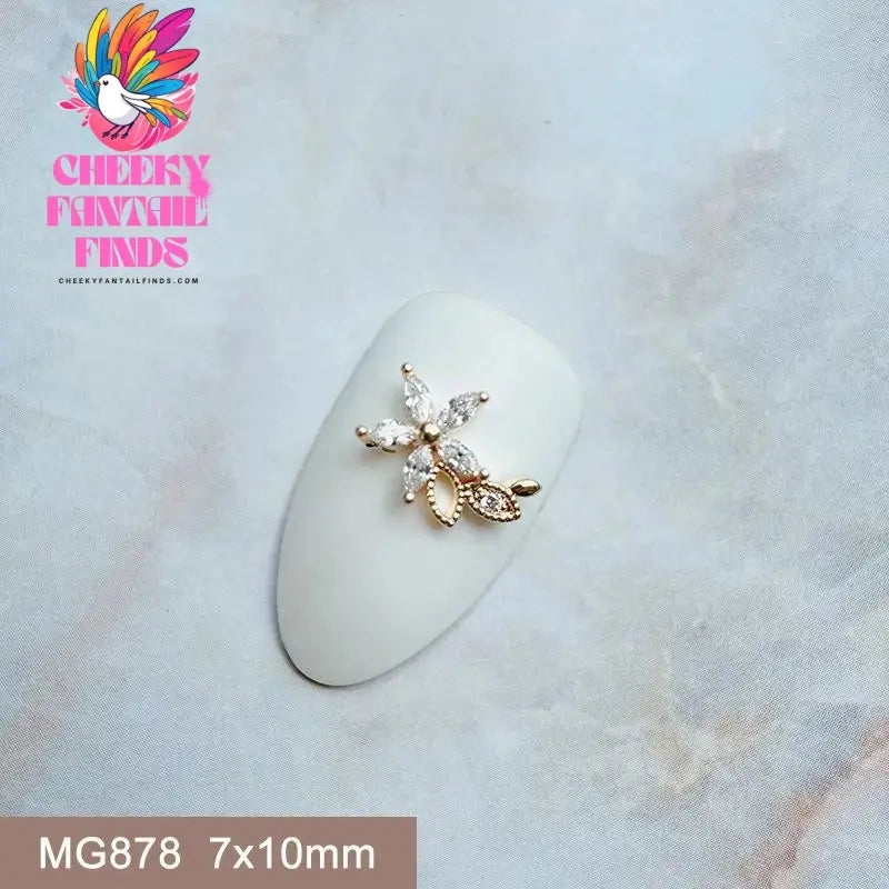 10pcs/lot Luxury Unicorn Heart Love Zircon Crystals Metal Nails Jewelry Decorations Nail Art Accessories Charms Parts Supplies Cheeky Fantail Finds