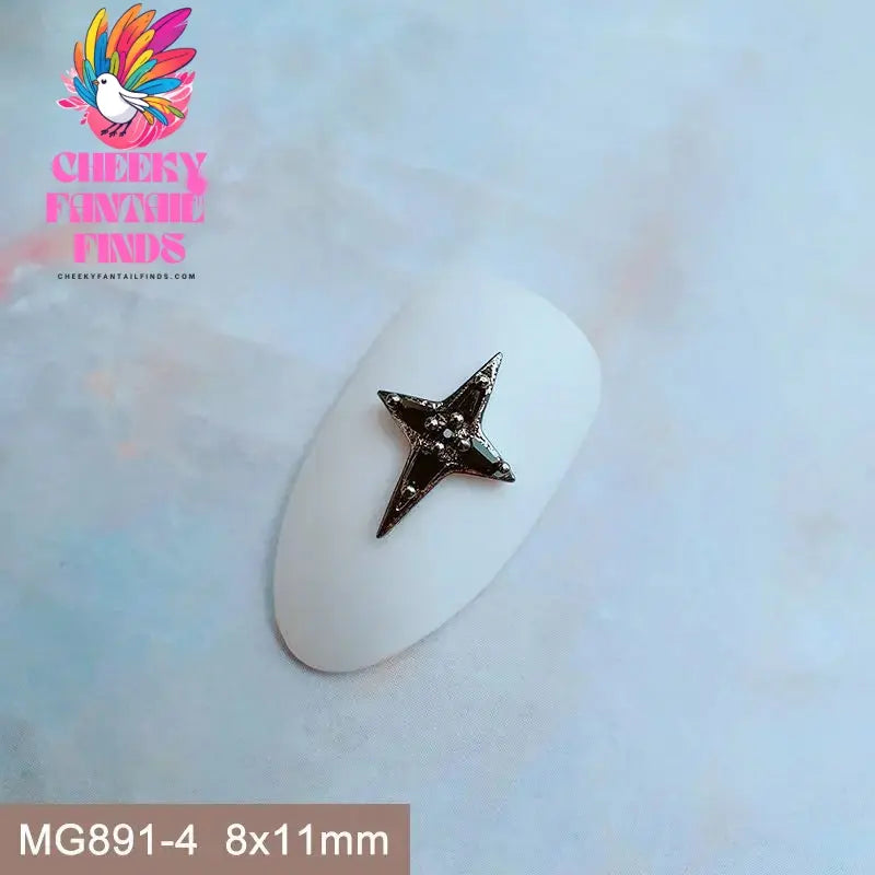 10pcs/lot Luxury Unicorn Heart Love Zircon Crystals Metal Nails Jewelry Decorations Nail Art Accessories Charms Parts Supplies Cheeky Fantail Finds