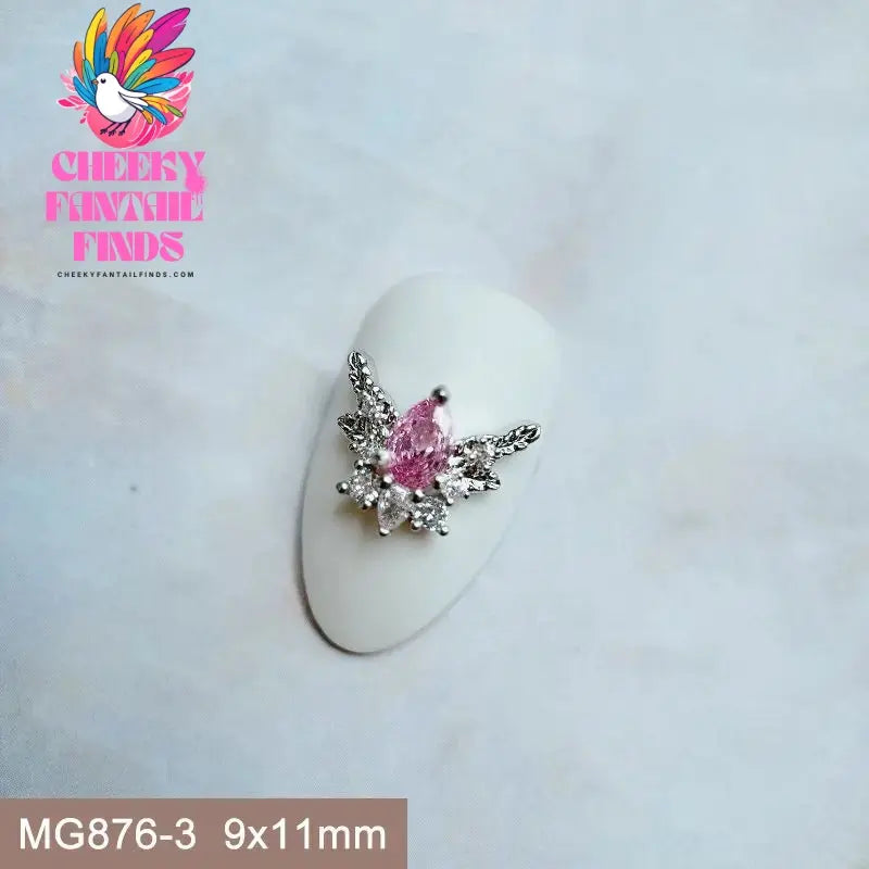 10pcs/lot Luxury Unicorn Heart Love Zircon Crystals Metal Nails Jewelry Decorations Nail Art Accessories Charms Parts Supplies Cheeky Fantail Finds