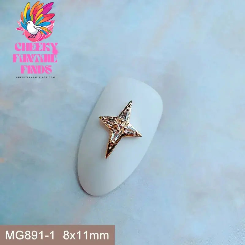 10pcs/lot Luxury Unicorn Heart Love Zircon Crystals Metal Nails Jewelry Decorations Nail Art Accessories Charms Parts Supplies Cheeky Fantail Finds